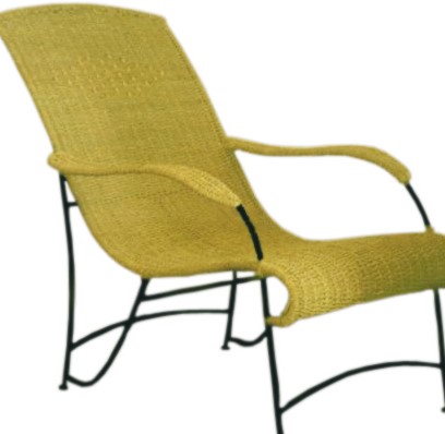 Cane lounge chair with armrests